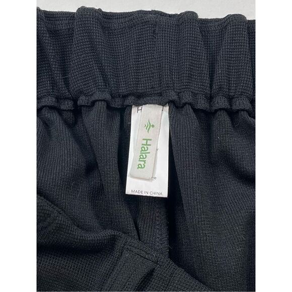 Halara Wide Leg High Rise Pants Size XL Petite Black Pull On Office Stretch EUC - Picture 8 of 9